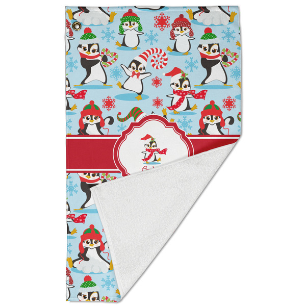 Christmas Penguins Golf Towel - Folded (Large)