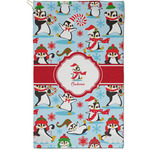 Christmas Penguins Golf Towel - Poly-Cotton Blend - Small w/ Name or Text