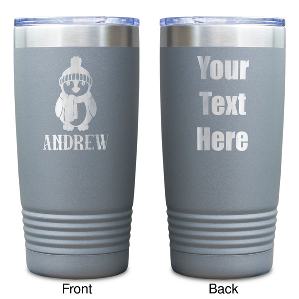 Christmas Penguins Gray Polar Camel Tumbler - 20oz - Double Sided - Approval