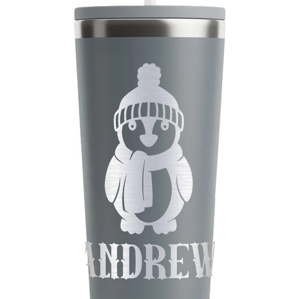 Christmas Penguins Grey RTIC Everyday Tumbler - 28 oz. - Close Up
