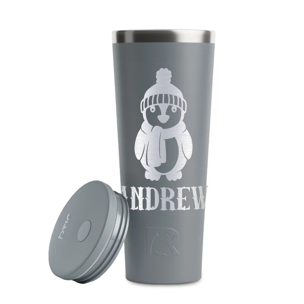 Christmas Penguins Grey RTIC Everyday Tumbler - 28 oz. - Lid Off