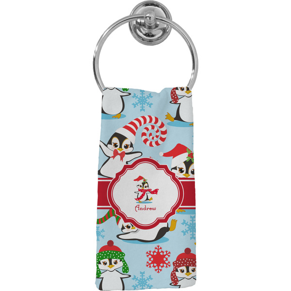 Custom Christmas Penguins Hand Towel - Full Print (Personalized)
