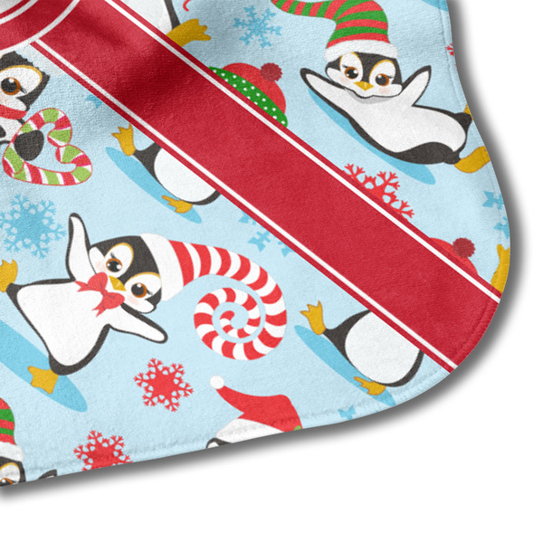 Christmas Penguins Hooded Baby Towel- Detail Corner