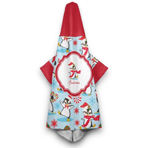 Christmas Penguins Hooded Towel - Hanging