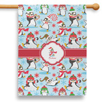 Christmas Penguins 28" House Flag (Personalized)