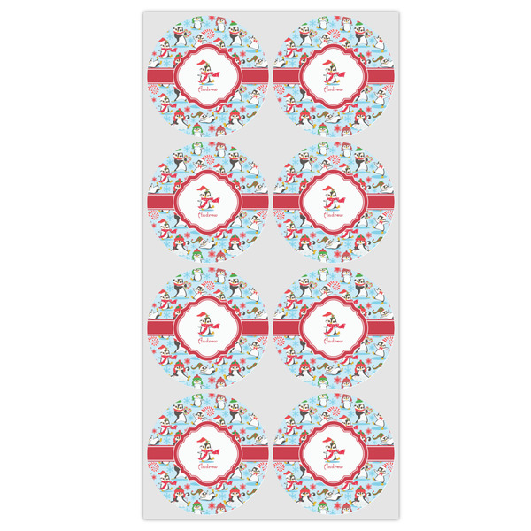 Christmas Penguins Icing Circle - Medium - Set of 8