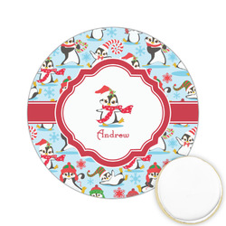 Christmas Penguins Printed Cookie Topper - 2.15" (Personalized)