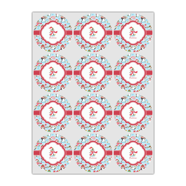 Christmas Penguins Icing Circle - Small - Set of 12