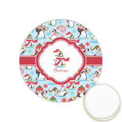 Christmas Penguins Printed Cookie Topper - 1.25" (Personalized)