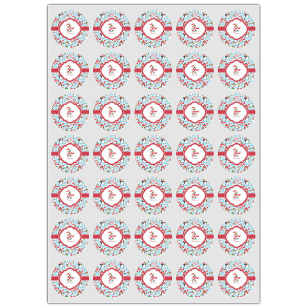 Christmas Penguins Icing Circle - XSmall - Set of 35