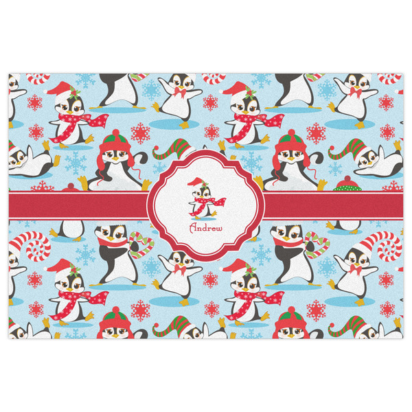 Christmas Penguins Indoor / Outdoor Rug - 2'x3' - Front Flat
