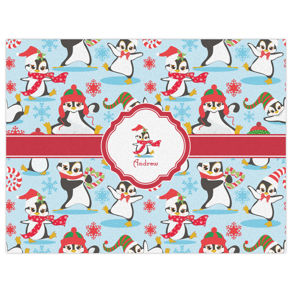Christmas Penguins Indoor / Outdoor Rug - 6'x8' - Front Flat