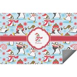 Christmas Penguins Indoor / Outdoor Rug - 6'x8' w/ Name or Text