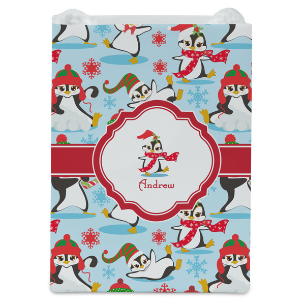 Christmas Penguins Jewelry Gift Bag - Gloss - Front