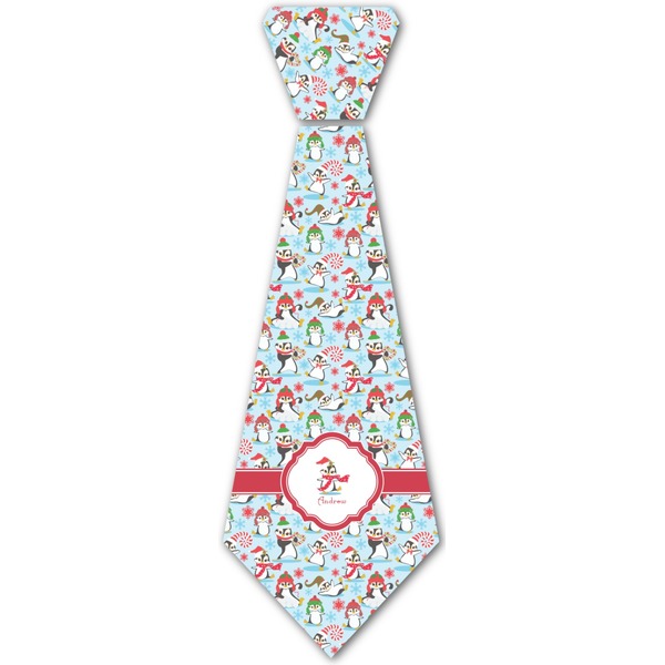 Custom Christmas Penguins Iron On Tie (Personalized)