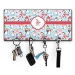 Christmas Penguins Key Hanger w/ 4 Hooks w/ Graphics and Text
