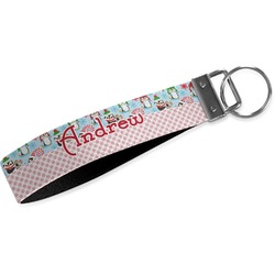Christmas Penguins Webbing Keychain Fob - Small (Personalized)