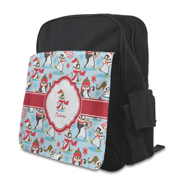 Custom Christmas Penguins Preschool Backpack (Personalized)
