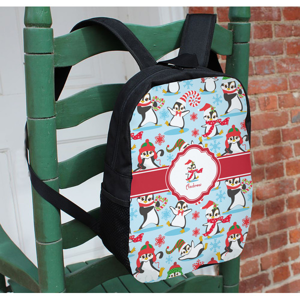 Christmas Penguins Kids Backpack - In Context