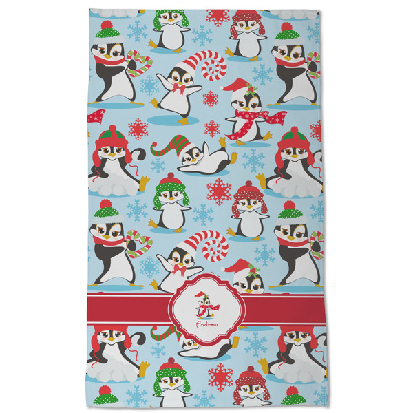 Christmas Penguins Kitchen Towel - Poly Cotton - Full Front
