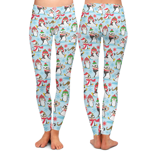 Christmas Penguins Ladies Leggings - Front and Back