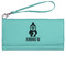 Christmas Penguins Ladies Wallet - Leather - Teal - Front View