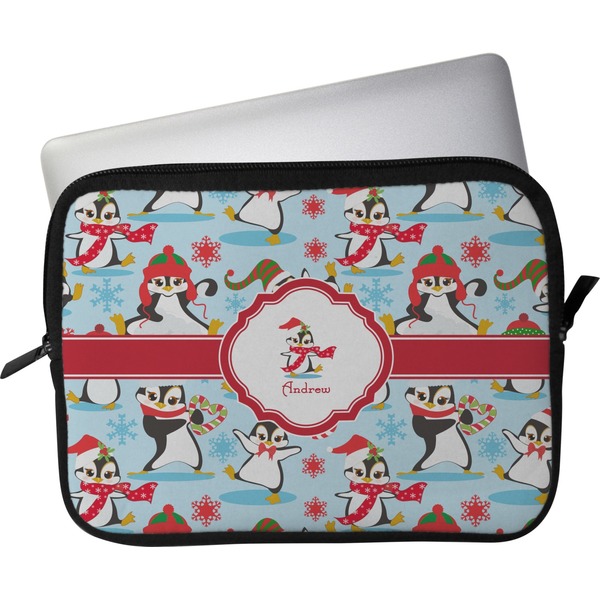 Custom Christmas Penguins Laptop Sleeve / Case - 13" (Personalized)