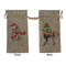 Christmas Penguins Large Burlap Gift Bag - Front & Back (Personalized)