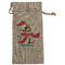 Christmas Penguins Large Burlap Gift Bags - Front