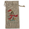 Christmas Penguins Large Burlap Gift Bag - Front (Personalized)