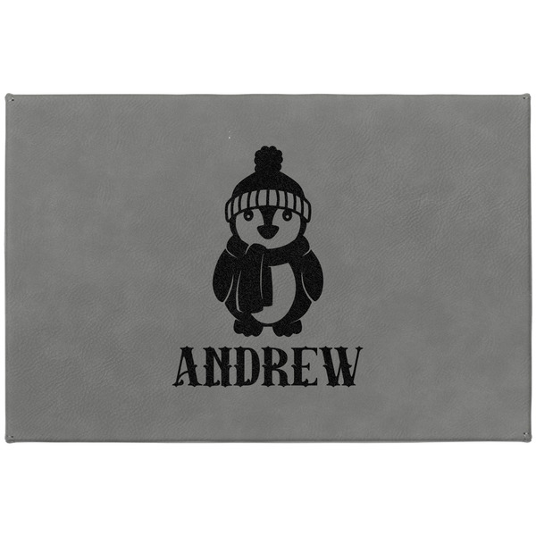 Christmas Penguins Large Engraved Gift Box with Leather Lid - Approval