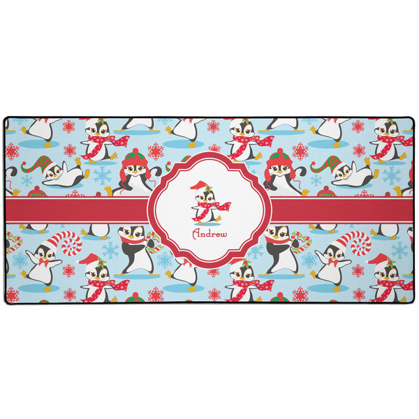 Custom Christmas Penguins 3XL Gaming Mouse Pad - 35" x 16" (Personalized)