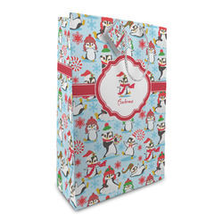Christmas Penguins Large Gift Bag (Personalized)