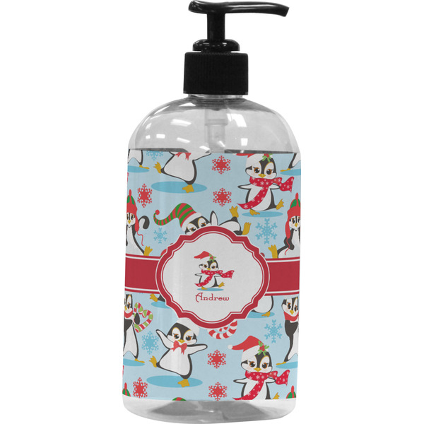 Custom Christmas Penguins Plastic Soap / Lotion Dispenser (Personalized)