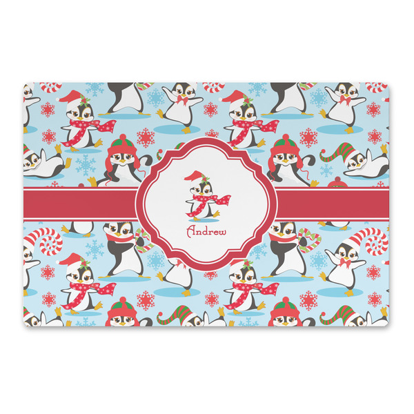Custom Christmas Penguins Large Rectangle Car Magnet (Personalized)
