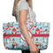 Christmas Penguins Large Rope Tote Bag - In Context View