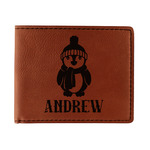 Christmas Penguins Leatherette Bifold Wallet (Personalized)