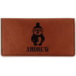 Christmas Penguins Leatherette Checkbook Holder (Personalized)