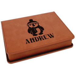 Christmas Penguins Leatherette 4-Piece Wine Tool Set (Personalized)