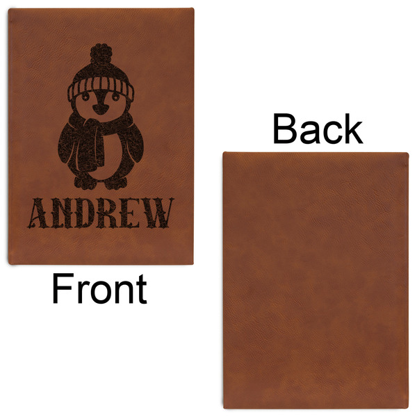 Christmas Penguins Leatherette Journal - Large - Single Sided - Front & Back View