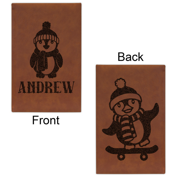 Christmas Penguins Leatherette Sketchbooks - Small - Double Sided - Front & Back View