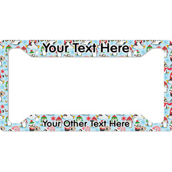 Christmas Penguins License Plate Frame (Personalized)