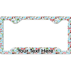 Christmas Penguins License Plate Frame - Style C (Personalized)