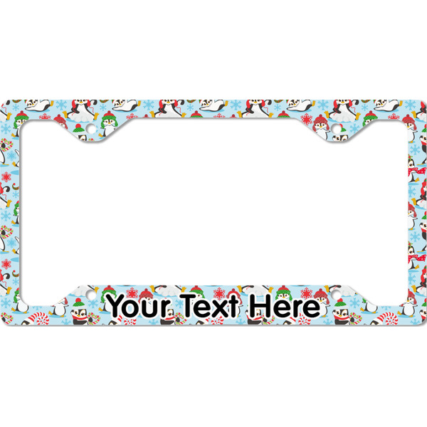Christmas Penguins License Plate Frame - Style C