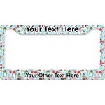 Christmas Penguins License Plate Frame - Style B (Personalized)