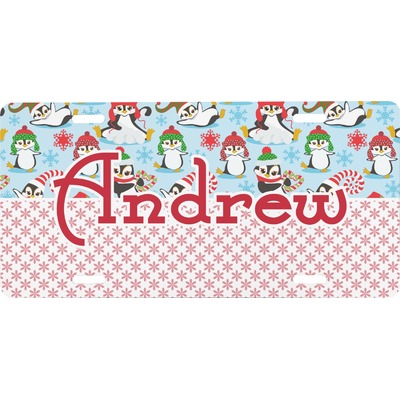 Christmas Penguins Front License Plate (Personalized)