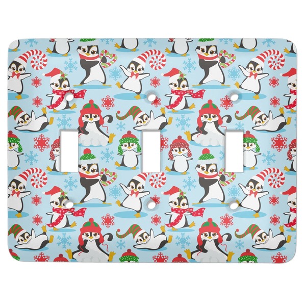 Custom Christmas Penguins Light Switch Cover (3 Toggle Plate)