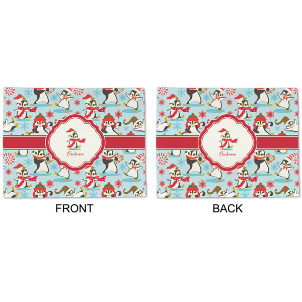 Christmas Penguins Linen Placemat - APPROVAL (double sided)