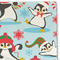 Christmas Penguins Linen Placemat - DETAIL