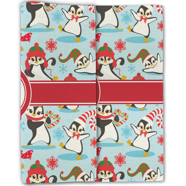 Christmas Penguins Linen Placemat - Folded Half (double sided)